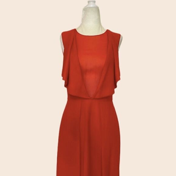 BCBGMAXAZRIA Bright Red Tanika High Low Gown Size 4 - Picture 3 of 10